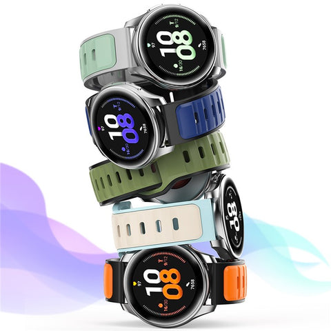 20mm Silicone Strap for Samsung Galaxy Watch7 40mm / 44m / Huami Amazfit Active 2 Dual Color Sport Wrist Band