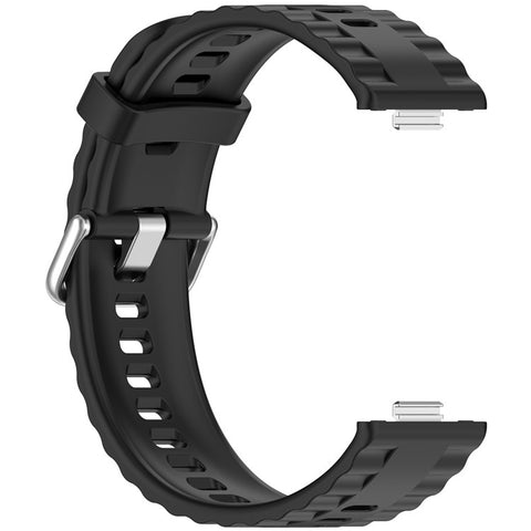 Silicone Strap with Silver Buckle for Huawei Watch Fit 4 Pro / 4 / 3 Breathable Watch Band
