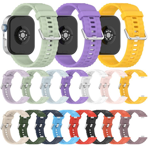 Silicone Strap with Silver Buckle for Huawei Watch Fit 4 Pro / 4 / 3 Breathable Watch Band