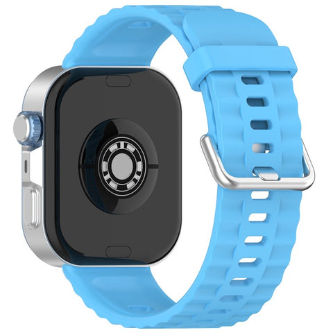 Silicone Strap with Silver Buckle for Huawei Watch Fit 4 Pro / 4 / 3 Breathable Watch Band