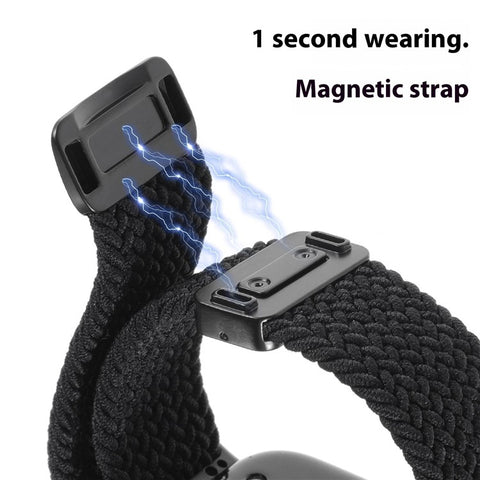 Replacement Strap for Huawei Watch Fit 4 Pro / 4 / 3 Nylon Braided Watch Band with Magnetic Buckle (Metal Joint)