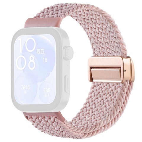 Replacement Strap for Huawei Watch Fit 4 Pro / 4 / 3 Nylon Braided Watch Band with Magnetic Buckle (Metal Joint)