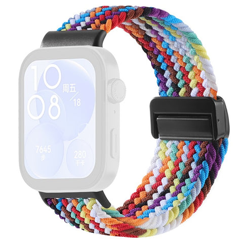 Replacement Strap for Huawei Watch Fit 4 Pro / 4 / 3 Nylon Braided Watch Band with Magnetic Buckle (Metal Joint)