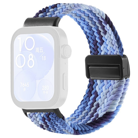 Replacement Strap for Huawei Watch Fit 4 Pro / 4 / 3 Nylon Braided Watch Band with Magnetic Buckle (Metal Joint)