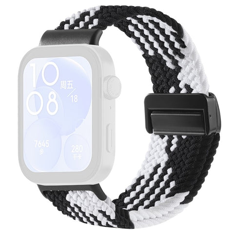 Replacement Strap for Huawei Watch Fit 4 Pro / 4 / 3 Nylon Braided Watch Band with Magnetic Buckle (Metal Joint)