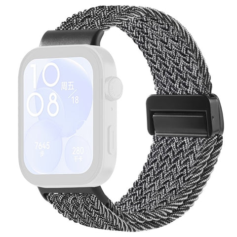Replacement Strap for Huawei Watch Fit 4 Pro / 4 / 3 Nylon Braided Watch Band with Magnetic Buckle (Metal Joint)