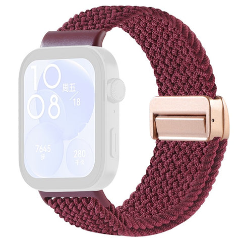 Replacement Strap for Huawei Watch Fit 4 Pro / 4 / 3 Nylon Braided Watch Band with Magnetic Buckle (Metal Joint)
