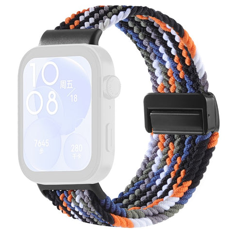 Replacement Strap for Huawei Watch Fit 4 Pro / 4 / 3 Nylon Braided Watch Band with Magnetic Buckle (Metal Joint)