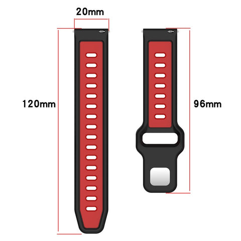 For Garmin Vivoactive 6 Silicone Watch Band 20mm Horizontal Stripe Reverse Buckle Wrist Strap