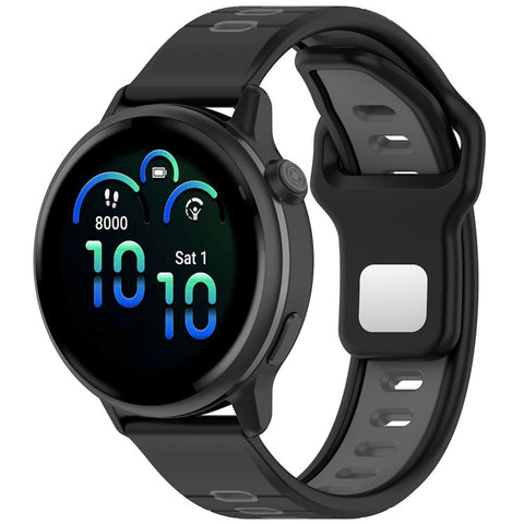 For Garmin Vivoactive 6 Silicone Watch Band 20mm Horizontal Stripe Reverse Buckle Wrist Strap