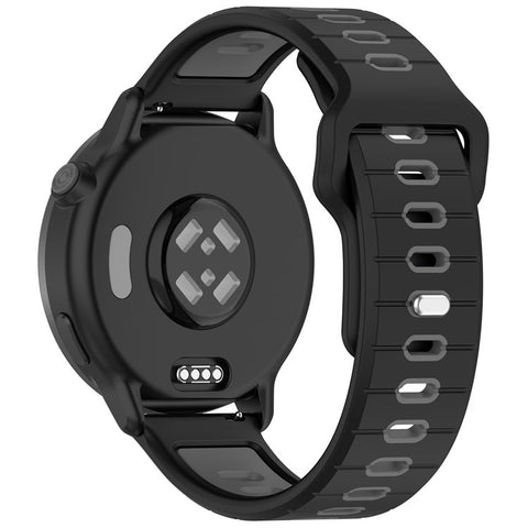 For Garmin Vivoactive 6 Silicone Watch Band 20mm Horizontal Stripe Reverse Buckle Wrist Strap