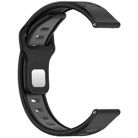 For Garmin Vivoactive 6 Silicone Watch Band 20mm Horizontal Stripe Reverse Buckle Wrist Strap