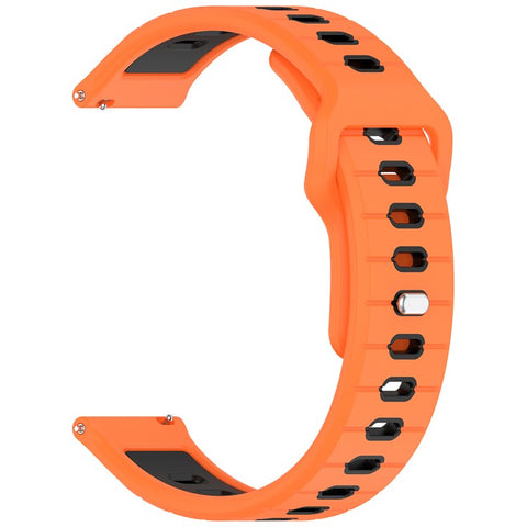 For Garmin Vivoactive 6 Silicone Watch Band 20mm Horizontal Stripe Reverse Buckle Wrist Strap