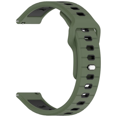 For Garmin Vivoactive 6 Silicone Watch Band 20mm Horizontal Stripe Reverse Buckle Wrist Strap