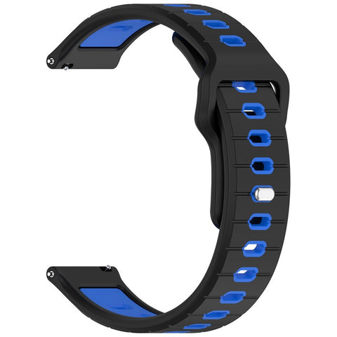 For Garmin Vivoactive 6 Silicone Watch Band 20mm Horizontal Stripe Reverse Buckle Wrist Strap