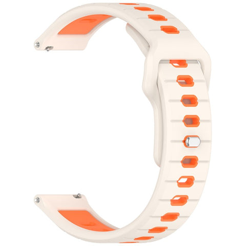 For Garmin Vivoactive 6 Silicone Watch Band 20mm Horizontal Stripe Reverse Buckle Wrist Strap