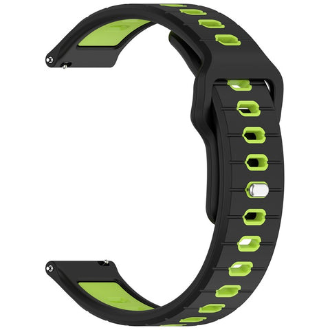 For Garmin Vivoactive 6 Silicone Watch Band 20mm Horizontal Stripe Reverse Buckle Wrist Strap