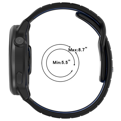 For Garmin Venu 3 Silicone Watch Band 22mm Horizontal Stripe Reverse Buckle Wrist Strap