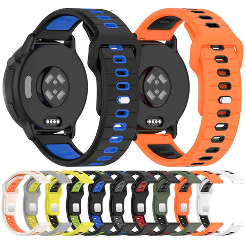 For Garmin Venu 3 Silicone Watch Band 22mm Horizontal Stripe Reverse Buckle Wrist Strap