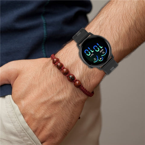 For Garmin Venu 3 Silicone Watch Band 22mm Horizontal Stripe Reverse Buckle Wrist Strap
