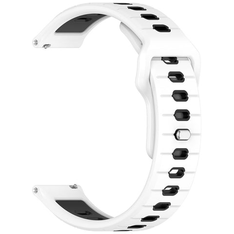 For Garmin Venu 3 Silicone Watch Band 22mm Horizontal Stripe Reverse Buckle Wrist Strap
