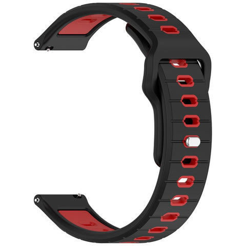 For Garmin Venu 3 Silicone Watch Band 22mm Horizontal Stripe Reverse Buckle Wrist Strap