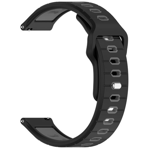 For Garmin Venu 3 Silicone Watch Band 22mm Horizontal Stripe Reverse Buckle Wrist Strap