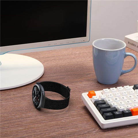 For vivo Watch 5 Nylon Braided Watch Band Elastic Wrist Strap with Slide Clasp