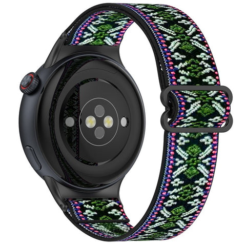 For vivo Watch 5 Nylon Braided Watch Band Elastic Wrist Strap with Slide Clasp
