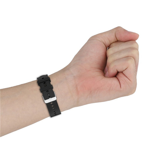 For Oppo Watch X2 Mini Silicone Watch Band Rhombus Texture 18mm Wrist Strap with Steel Buckle