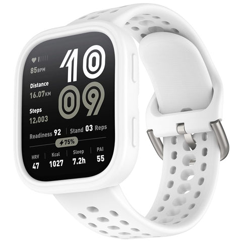 For Huami Amazfit Bip 6 A2435 Silicone Breathable Watch Band + Protective Case