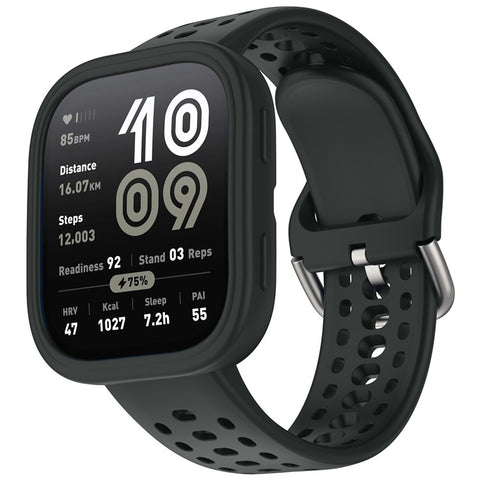 For Huami Amazfit Bip 6 A2435 Silicone Breathable Watch Band + Protective Case
