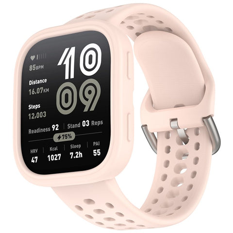 For Huami Amazfit Bip 6 A2435 Silicone Breathable Watch Band + Protective Case