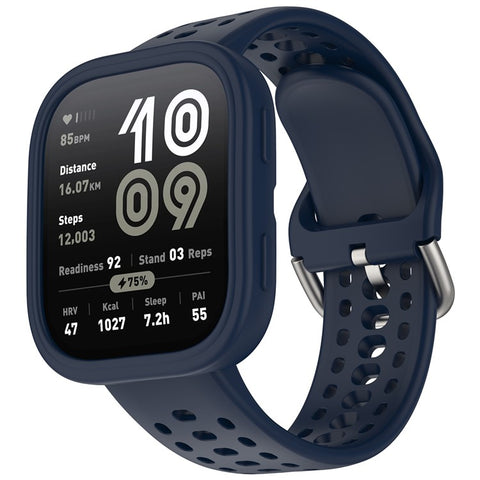 For Huami Amazfit Bip 6 A2435 Silicone Breathable Watch Band + Protective Case