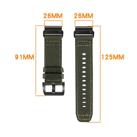 26mm Watch Band for Garmin Tactix 8 AMOLED 51mm / Fenix 8 51mm / Fenix 7X Adjustable Nylon Strap