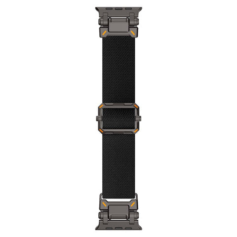 Wrist Band for Apple Watch Ultra 3 2 1 49mm / Series 11 10 46mm / 9 8 7 45mm / SE3 SE2 SE 6 5 4 44mm / 3 2 1 42mm Black Metal Connector Nylon Watch Strap
