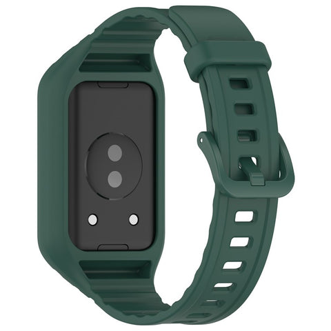 For Honor Band 10 / 9 Integrated Silicone Strap with Watch Case Pin Buckle Design Watch Band