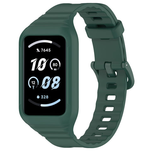 For Honor Band 10 / 9 Integrated Silicone Strap with Watch Case Pin Buckle Design Watch Band