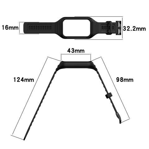 For Honor Band 10 / 9 Integrated Silicone Strap with Watch Case Pin Buckle Design Watch Band