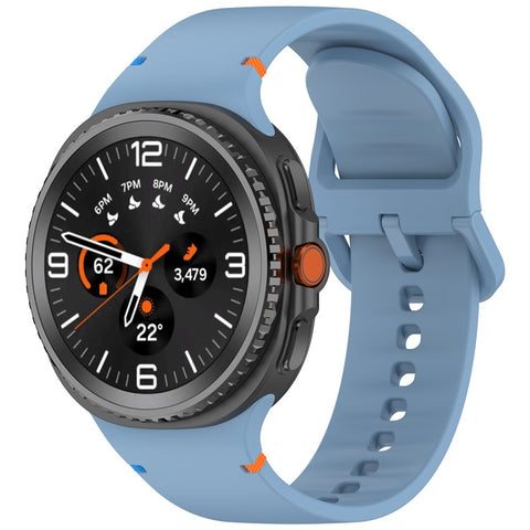 Watch Band for Samsung Galaxy Watch8 44mm / 40mm / Watch8 Classic 46mm Stitching Line Decor Silicone Strap, Size L
