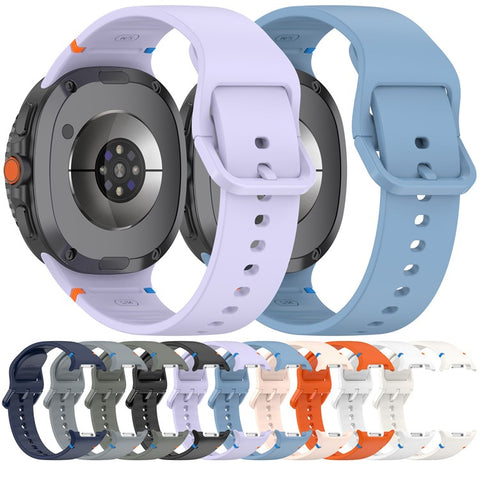 Watch Band for Samsung Galaxy Watch8 44mm / 40mm / Watch8 Classic 46mm Stitching Line Decor Silicone Strap, Size L
