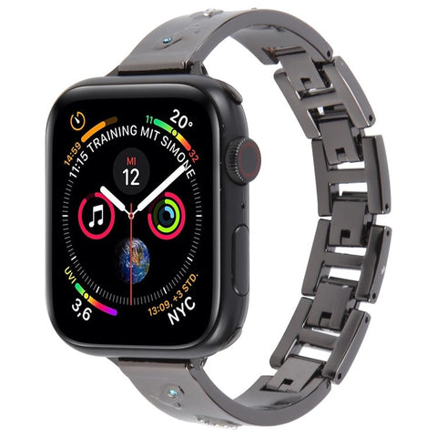 Bracelet Strap for Apple Watch Series 11 10 42mm / 9 87 41mm / SE3 SE2 SE 6 5 4 40mm / 3 2 1 38mm Rhinestone Decor Metal Watch Band