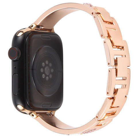 Bracelet Strap for Apple Watch Ultra 3 2 1 49mm / Series 11 10 46mm / 9 8 7 45mm / SE3 SE2 SE 6 5 4 44mm / 3 2 1 42mm Rhinestone Decor Metal Watch Band