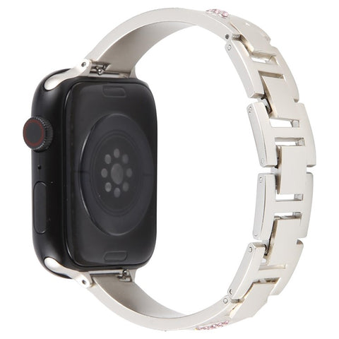 Bracelet Strap for Apple Watch Ultra 3 2 1 49mm / Series 11 10 46mm / 9 8 7 45mm / SE3 SE2 SE 6 5 4 44mm / 3 2 1 42mm Rhinestone Decor Metal Watch Band