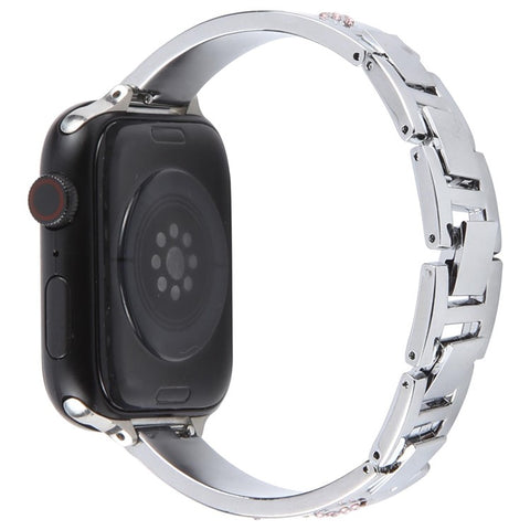 Bracelet Strap for Apple Watch Ultra 3 2 1 49mm / Series 11 10 46mm / 9 8 7 45mm / SE3 SE2 SE 6 5 4 44mm / 3 2 1 42mm Rhinestone Decor Metal Watch Band