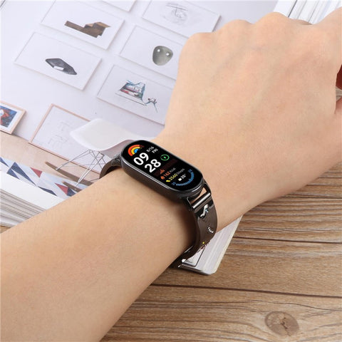 For Xiaomi Smart Band 9 / 8 Rhinestone Decor Metal Bracelet Strap Replacement Watch Band