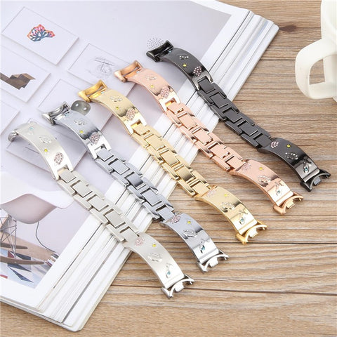 For Xiaomi Smart Band 9 / 8 Rhinestone Decor Metal Bracelet Strap Replacement Watch Band