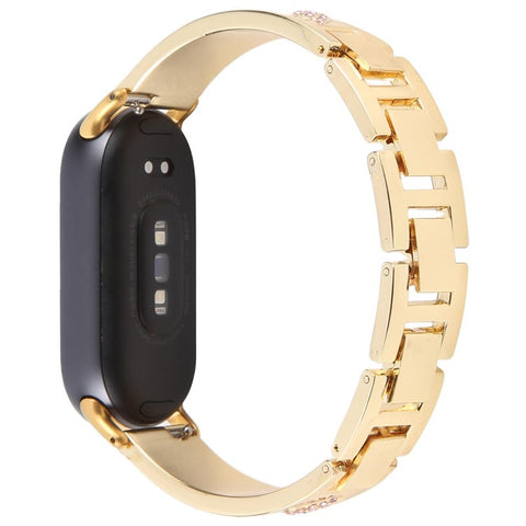 For Xiaomi Smart Band 9 / 8 Rhinestone Decor Metal Bracelet Strap Replacement Watch Band