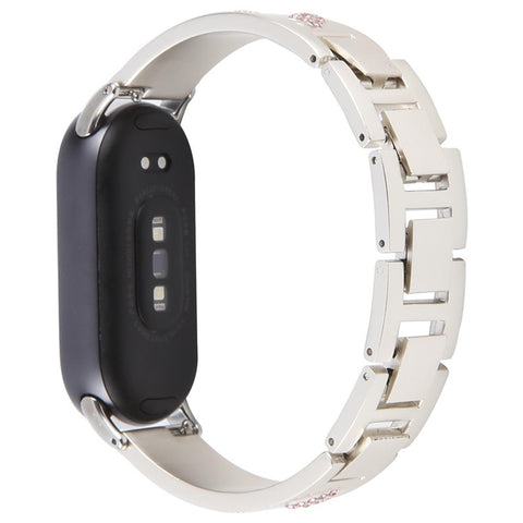 For Xiaomi Smart Band 9 / 8 Rhinestone Decor Metal Bracelet Strap Replacement Watch Band