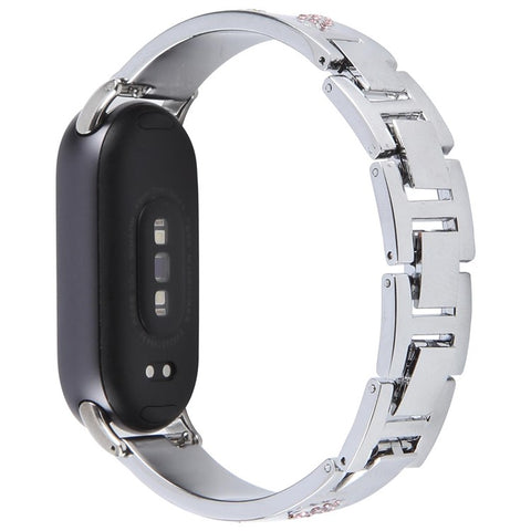 For Xiaomi Smart Band 9 / 8 Rhinestone Decor Metal Bracelet Strap Replacement Watch Band